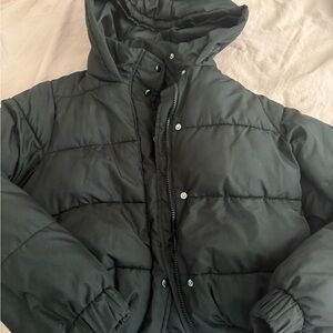 Missguided + Black Quilted Puffer Jacket
